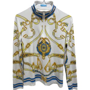 J. McLaughlin NWOT 3/4 Zip Stretch Print Pullover