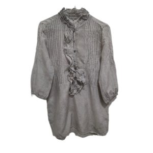 MARELLA Italy Ruffle Trim Pleated Front Blouse