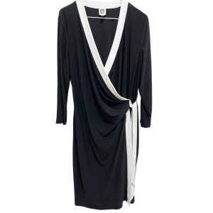 Anne Klein Designer 80's Vintage Long Sleeve Wrap Dress