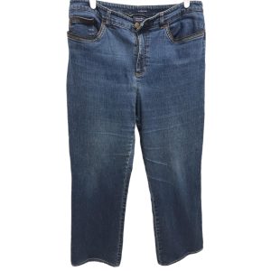 Jones New York Stretch Straight Leg Faded Denim Jeans