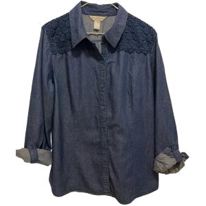Christopher & Banks Loose Fit Lightweight Long Sleeve Denim Blouse