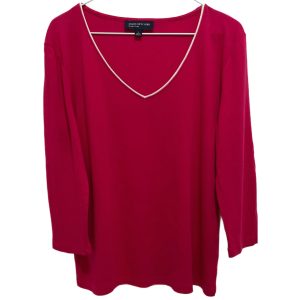 Jones New York Signature Loose Fit V-Neck Pullover Top