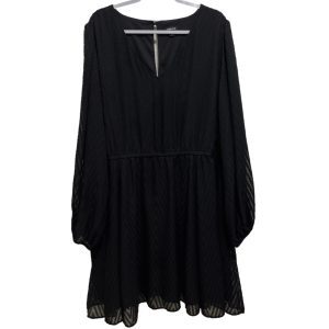 Torrid Plus Oversized Flowy Long Sleeve Sheer Lined Dress