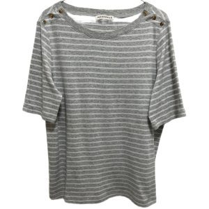 Jones Wear Plus Striped Loose Fit Short Sleeve Top