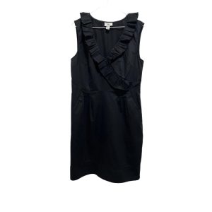 Ann Taylor Loft Cotton V-Neck Ruffle Neck Sleeveless Dress
