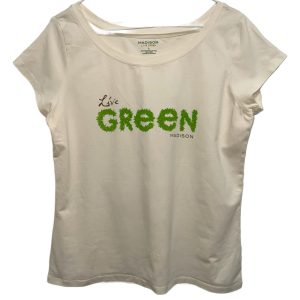 Madison Graphic "Live Green" Organic Cotton Short Sleeve Top