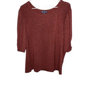 Democracy Loose Fit 3/4 Balloon Sleeves Round Neck Pullover Top