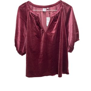 Gap NWT Loose Fit 3/4 Balloon Sleeves V-Neck Velour Top