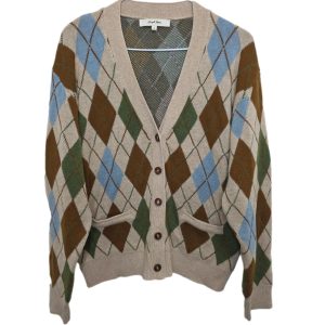 Simple Retro Argyle V-Neck Sweater