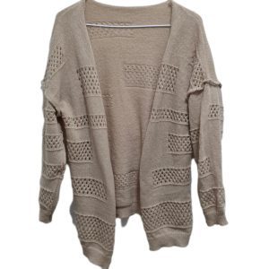 Hand Knit One of a Kind Open Cardigan Sweater