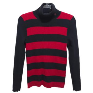 Lauren Ralph Lauren Turtleneck Striped Ribbed Pullover Sweater