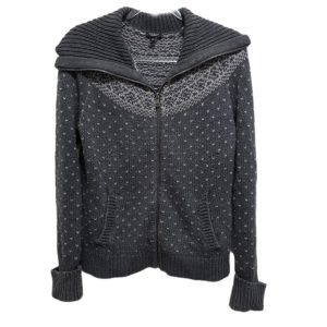 Talbots Relaxed Fit Fair Isle Full Zip Cardigan Collared Sweater