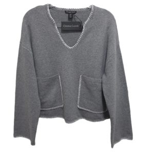 Christian Lacroix NWT Oversized Cropped V-Neck Pullover Sweater