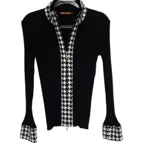 belldini Full Zip High Collar Soft Stretch Sweater